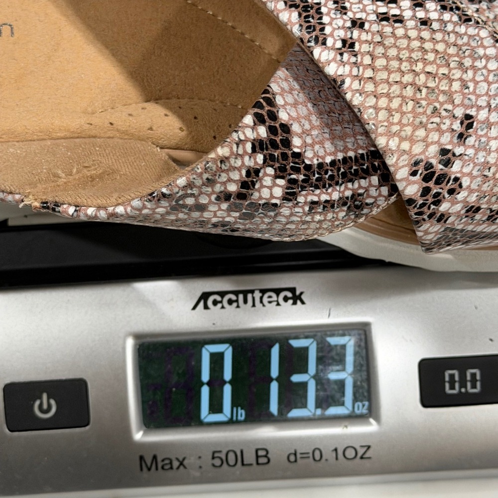Clarks‎ Collection Jillian Gem Wedge Sandal Womens 6.5 Tan Snakeskin Comfort - Picture 14 of 14